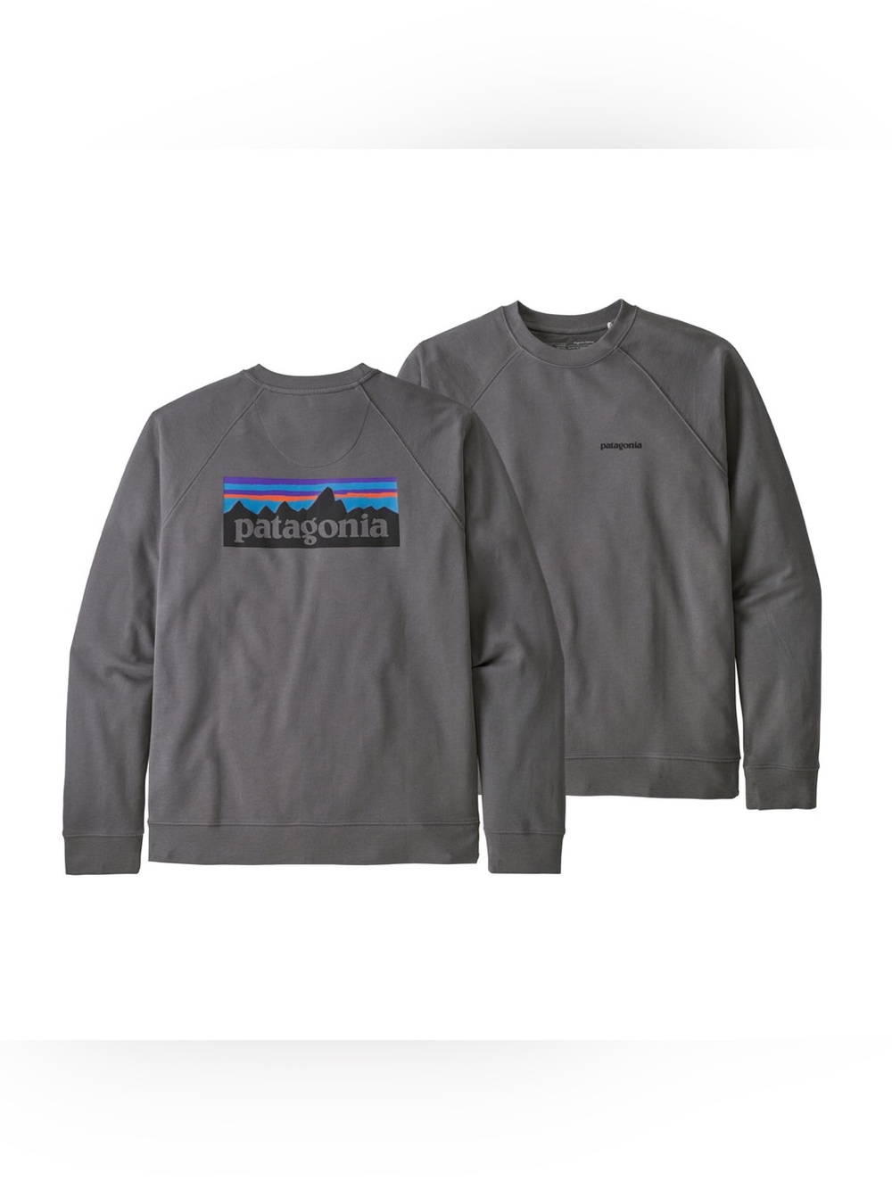 PATAGONIA P-6 LOGO ORGANIC CREW REGULAR FIT SWEATSHIRT GREY MEN’S MEDIUM